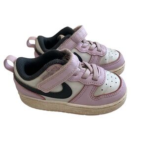 Nike Court Borough Low 2 Lilac Size 6 Leather toddler Shoes Lace Up